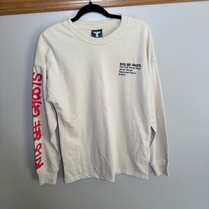 Supcable Kids see ghosts Kayne west cudi Cream Long Sleeve Shirt medium
